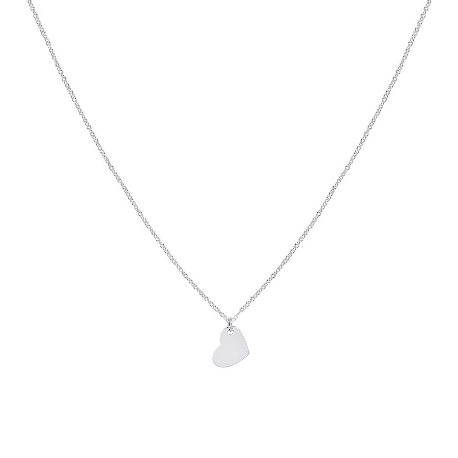 Argento Silver Engraving Side Heart Necklace