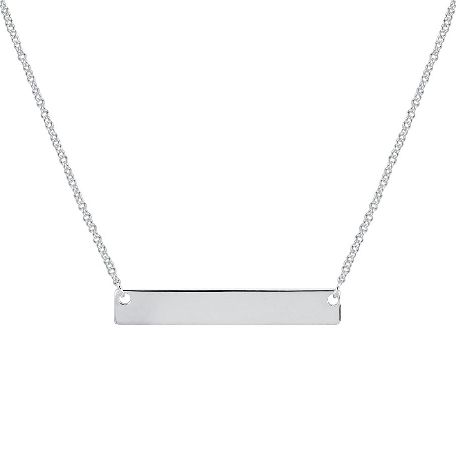 Argento Silver Engraving Bar Necklace