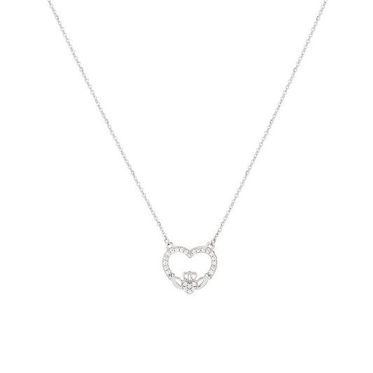 Argento Silver Claddagh Heart Necklace