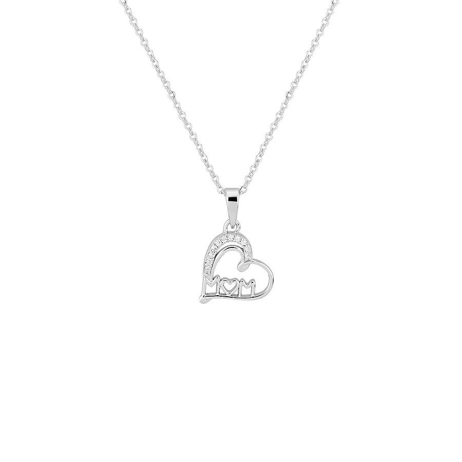 Argento Silver Mum Heart Necklace