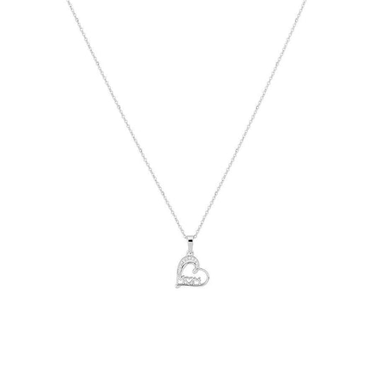 Argento Silver Mum Heart Necklace
