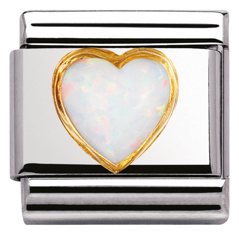 Nomination White Opal Heart Charm