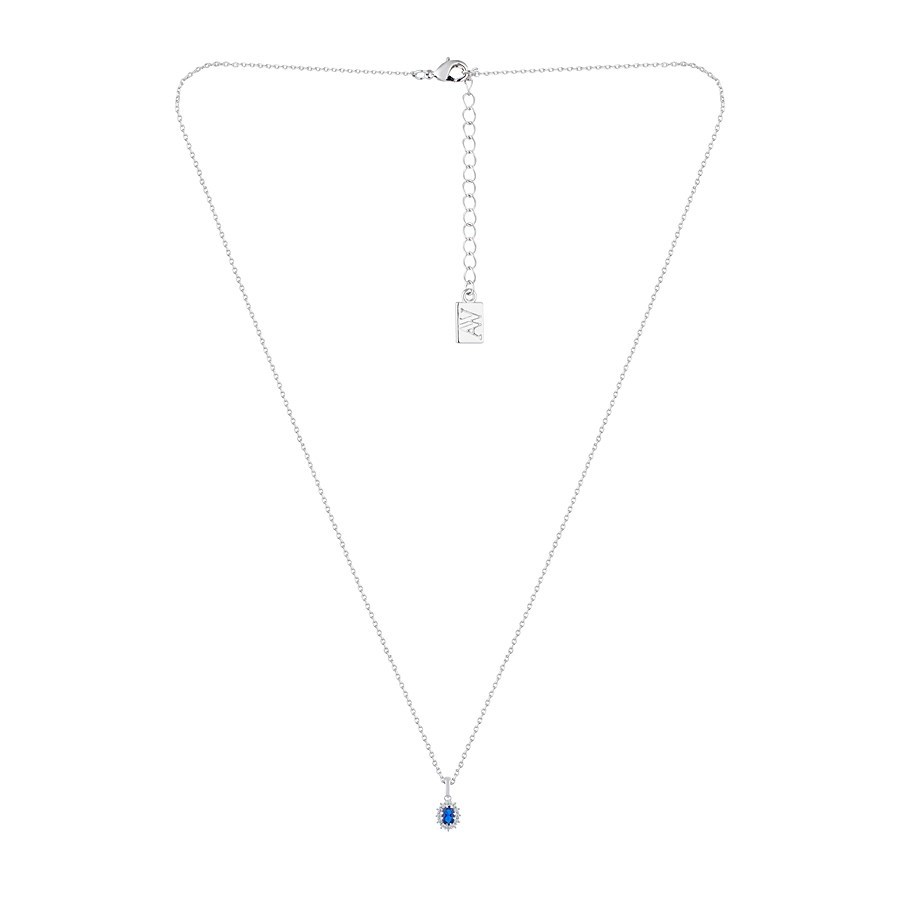 Argento Silver Blue Oval Necklace