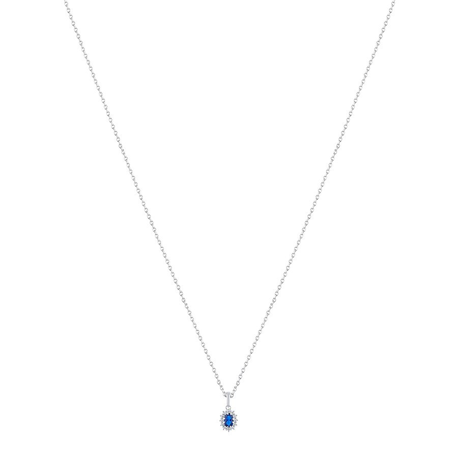 Argento Silver Blue Oval Necklace