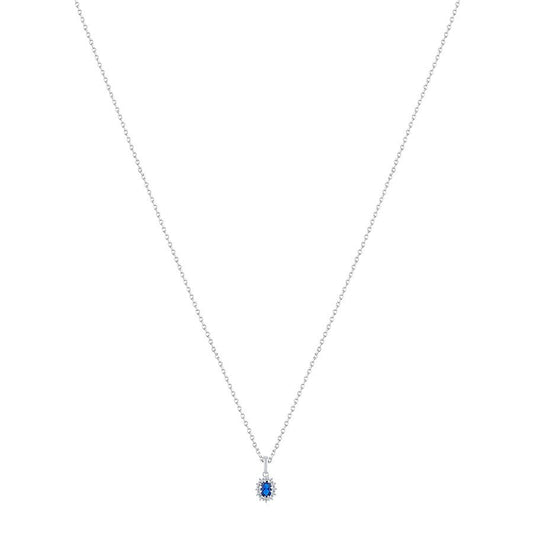 Argento Silver Blue Oval Necklace