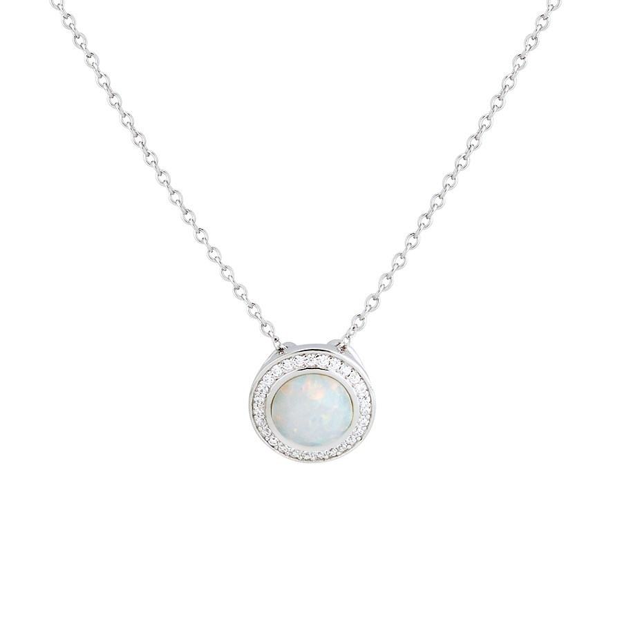 Argento Silver Opal Halo Necklace