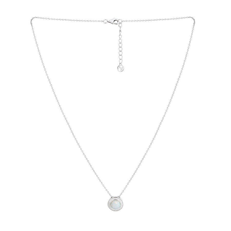Argento Silver Opal Halo Necklace