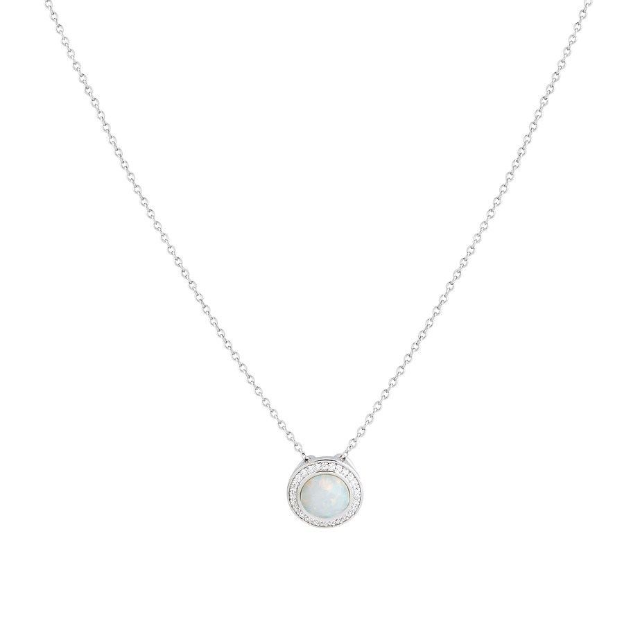 Argento Silver Opal Halo Necklace
