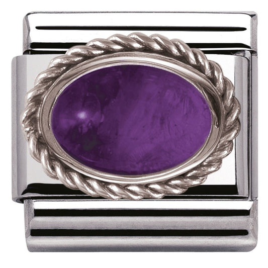 Nomination Framed Amethyst Stone Charm
