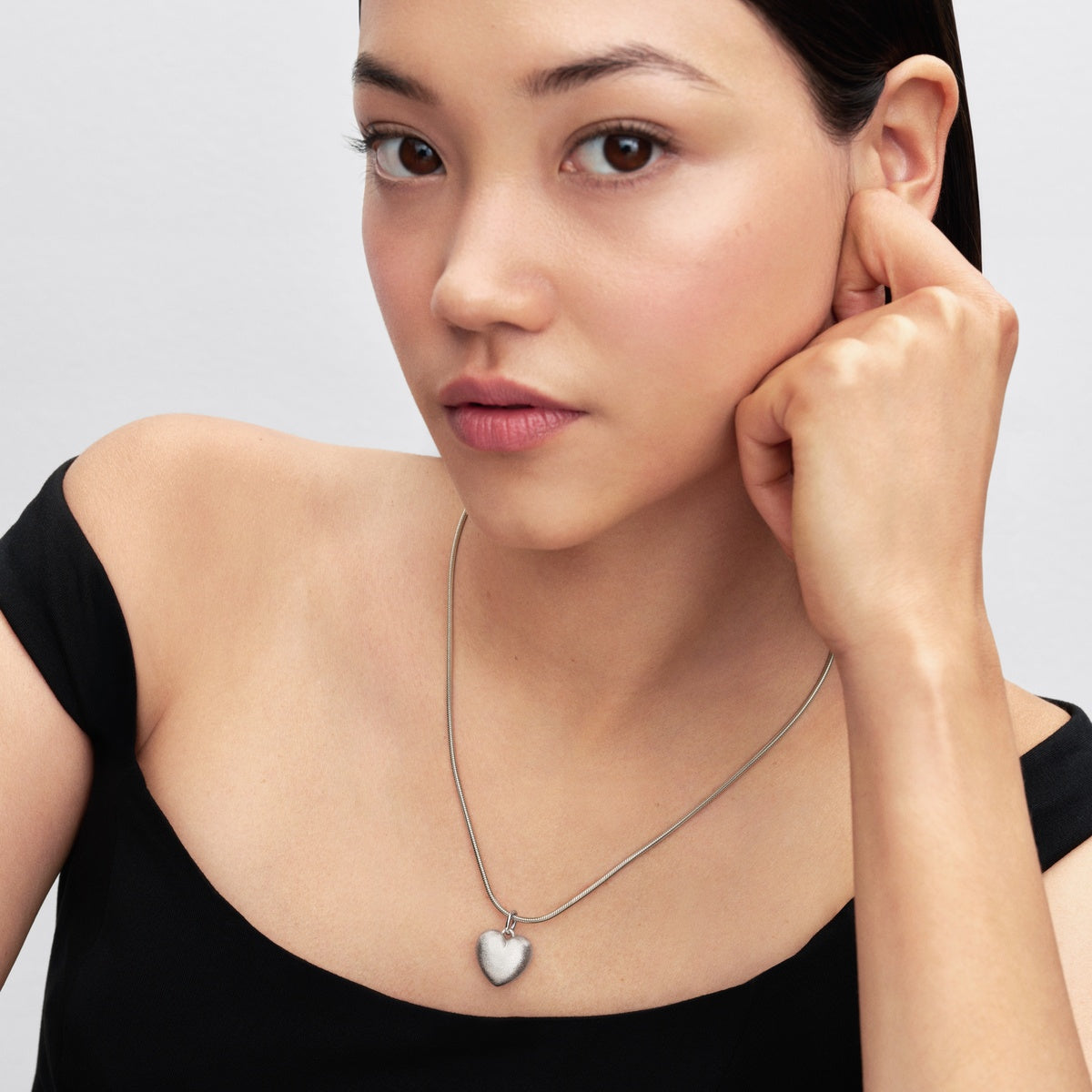 Pandora Matte Puffy Heart Dangle Charm