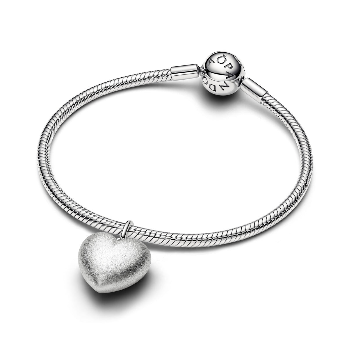 Pandora Matte Puffy Heart Dangle Charm