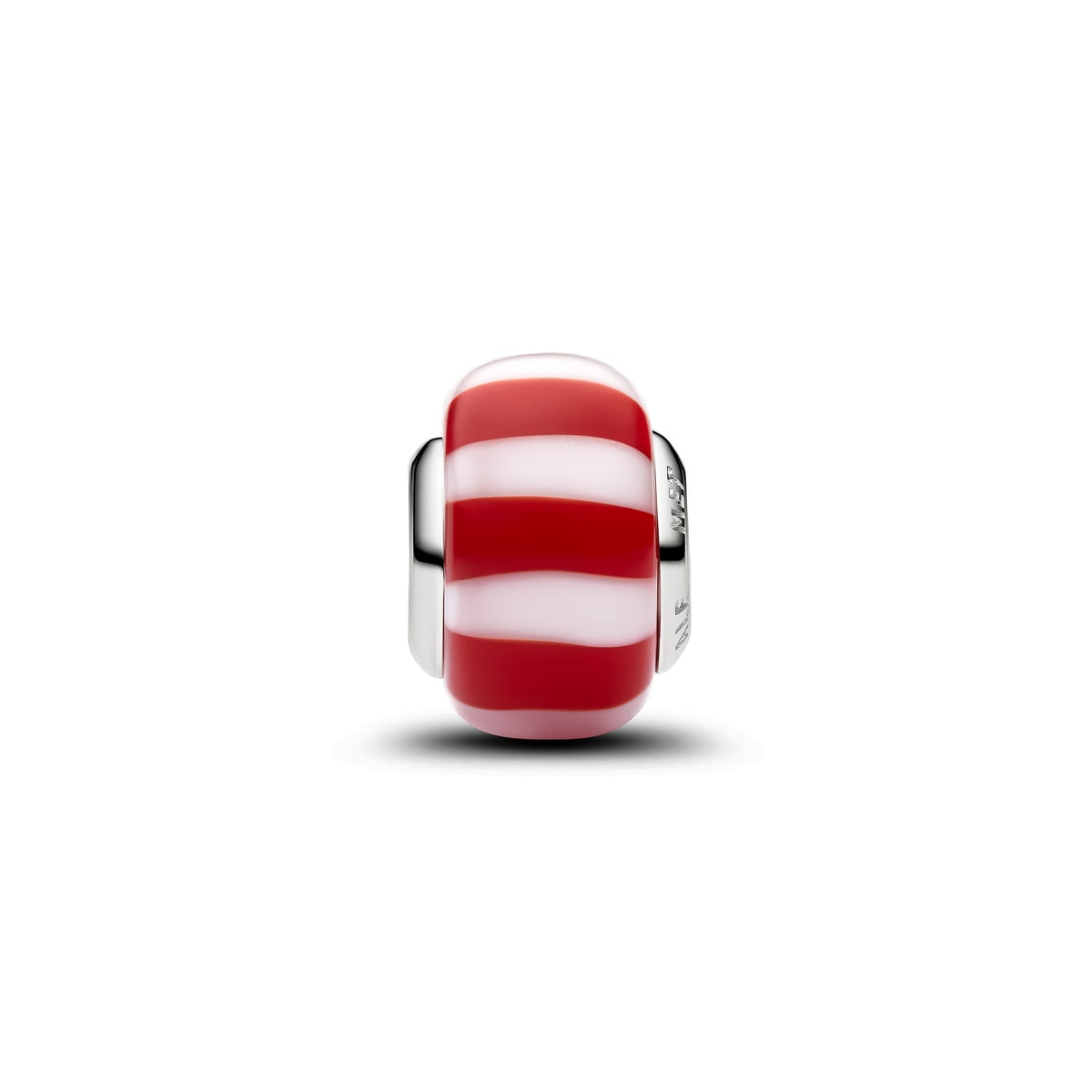 Pandora Silver Red Peppermint Murano Glass Charm