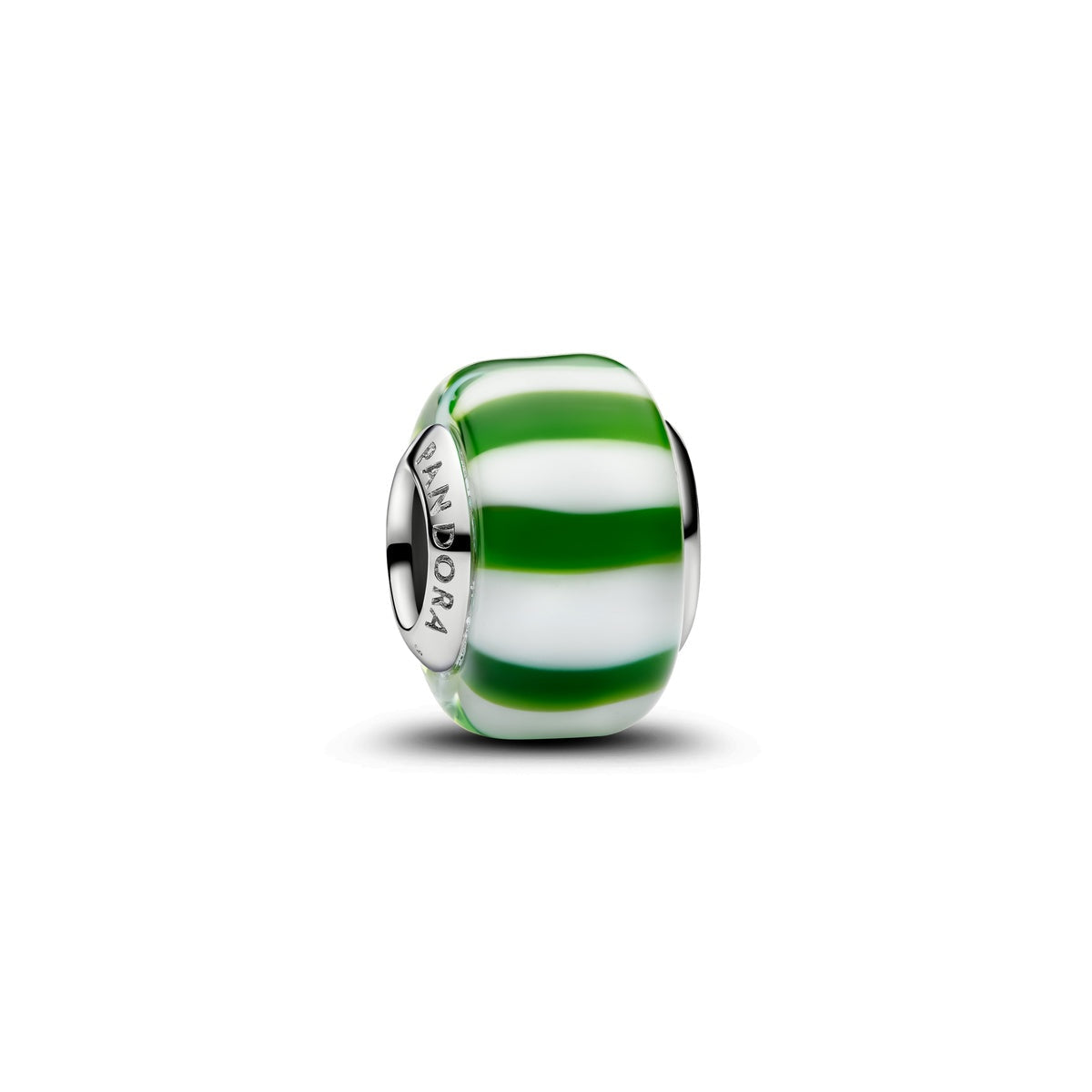 Pandora Silver Green Peppermint Murano Glass Charm