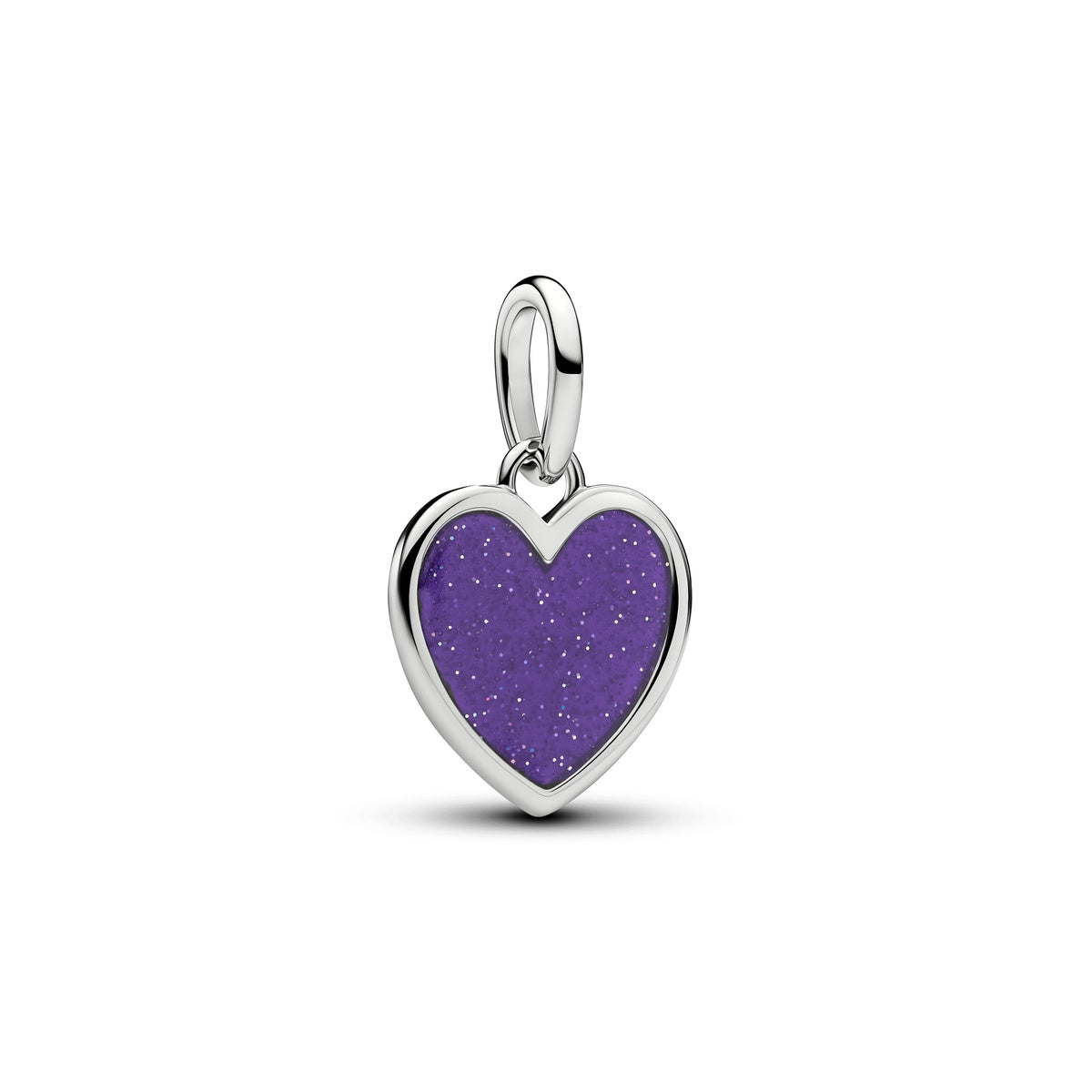 Pandora Silver Purple Heart Dangle Charm