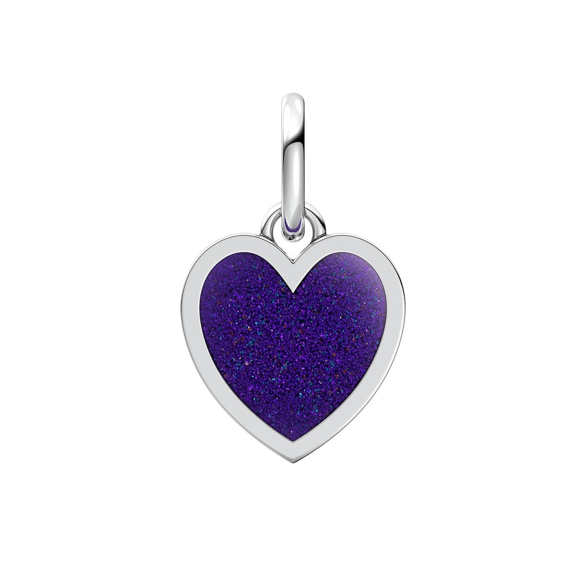 Pandora Silver Purple Heart Dangle Charm