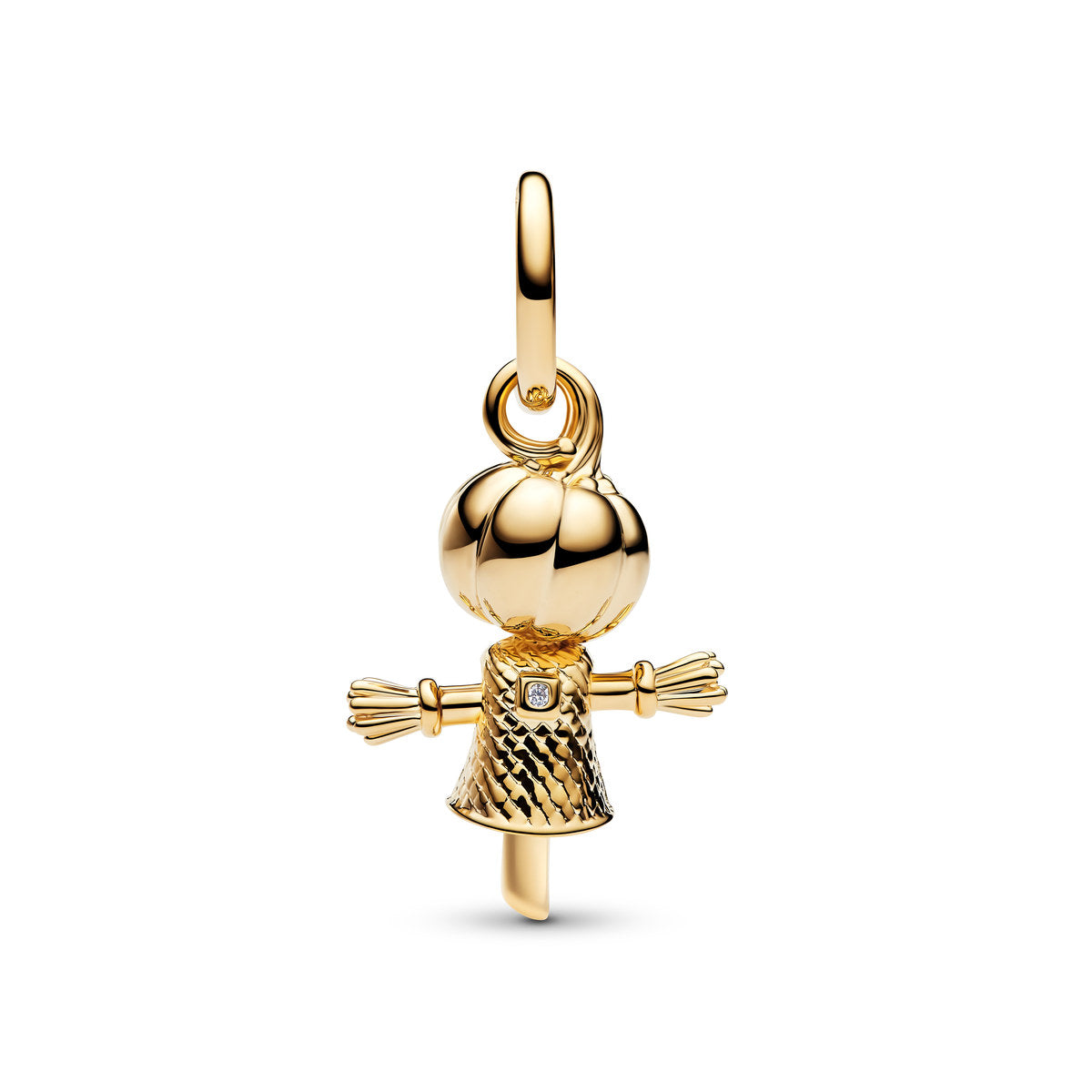 Pandora Gold Pumpkin Scarecrow Dangle Charm