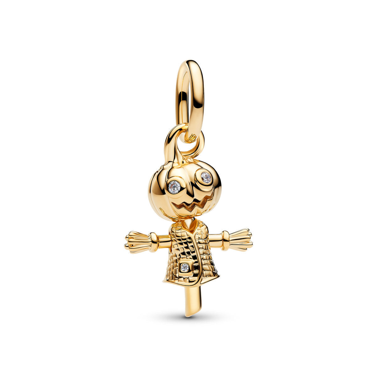 Pandora Gold Pumpkin Scarecrow Dangle Charm