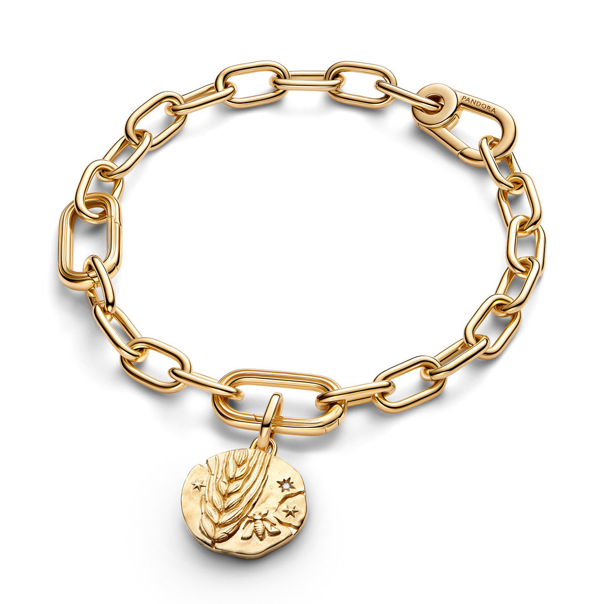 Pandora Gold Wheat Medallion Charm
