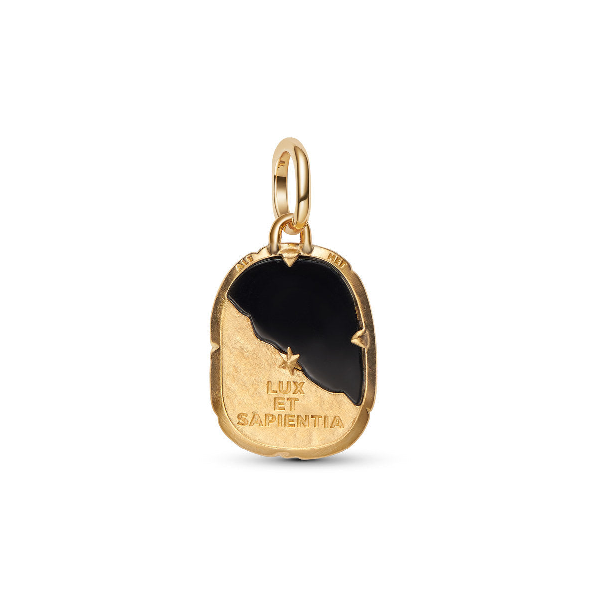 Pandora Gold Black Crystal Owl Medallion Charm