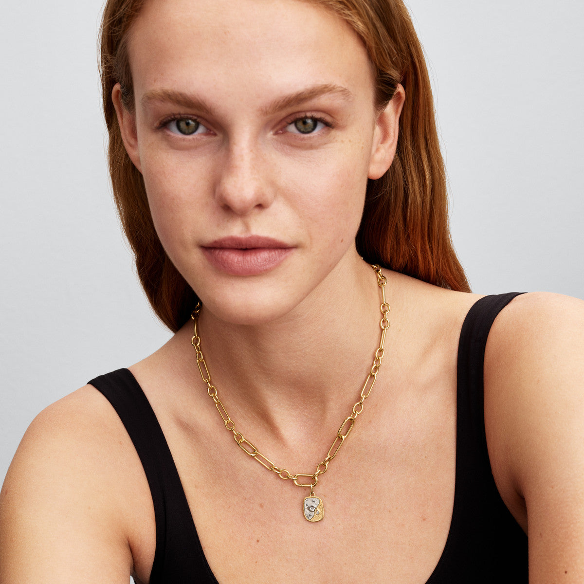 Pandora Gold Eye Tear Medallion Charm