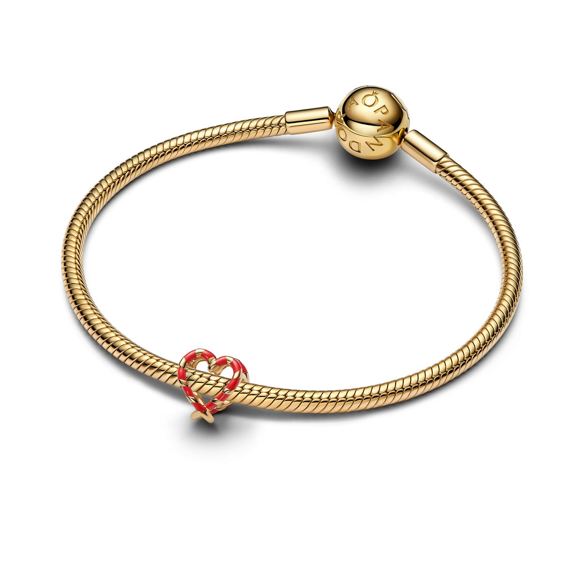 Pandora Candy Cane Openwork Heart Charm