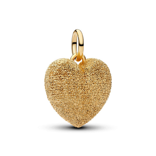 Pandora Textured Puffy Heart Dangle Charm