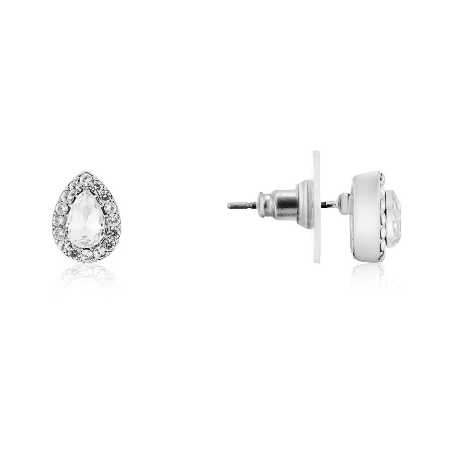 August Woods Silver Crystal Teardrop Earrings