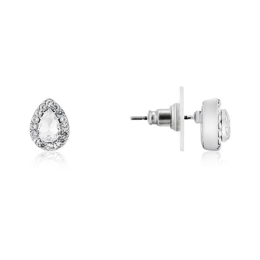 August Woods Silver Crystal Teardrop Earrings