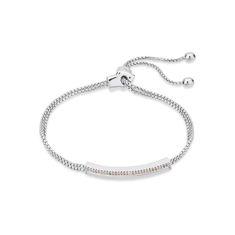 August Woods Silver Crystal Long Bracelet