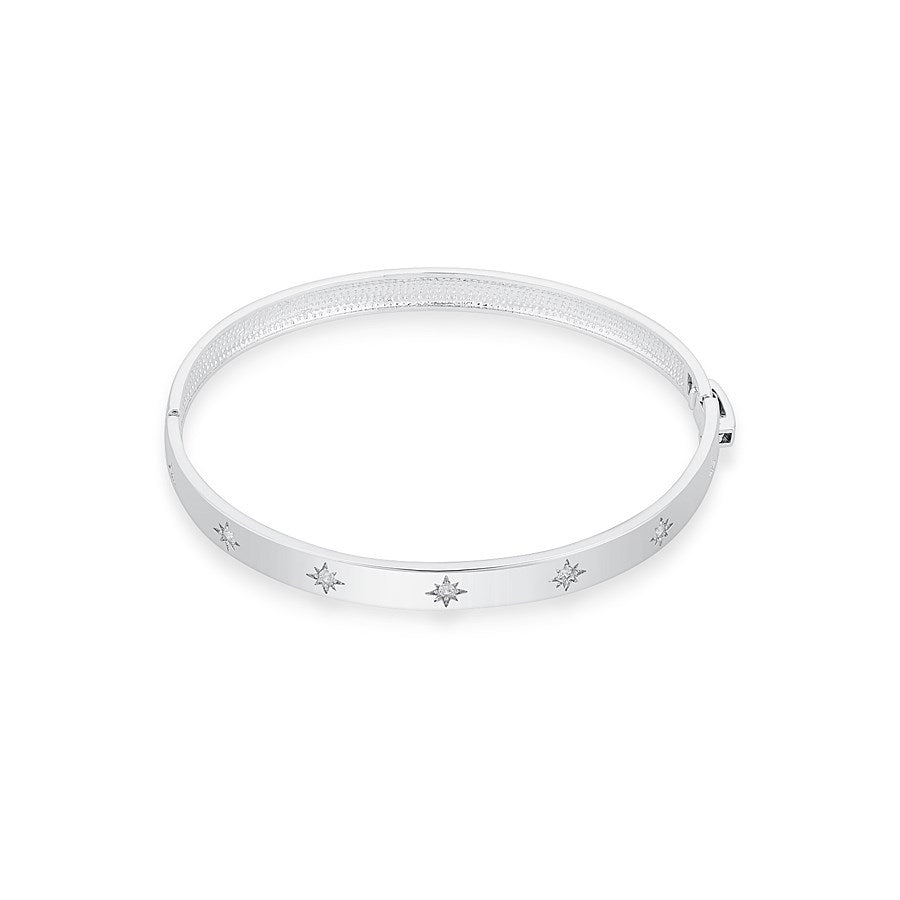 August Woods Silver Crystal Star Bangle
