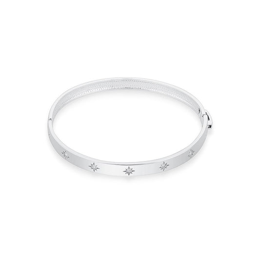 August Woods Silver Crystal Star Bangle