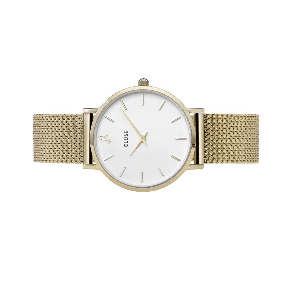 CLUSE Minuit Heart Gold Mesh Watch and Bracelet Gift Box