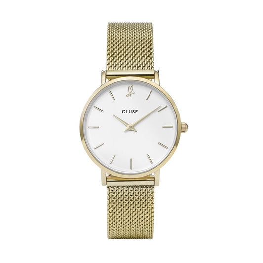 CLUSE Minuit Heart Gold Mesh Watch and Bracelet Gift Box