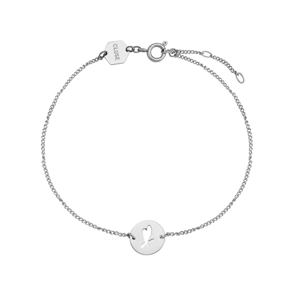 CLUSE Minuit Heart Silver Mesh Watch and Bracelet Gift Box