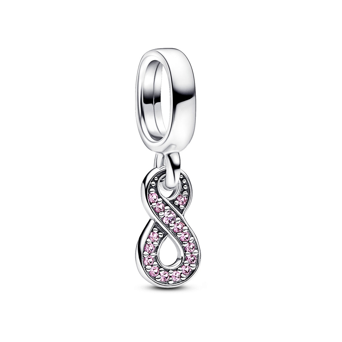Pandora Silver Pink Pavé Infinity Dangle Charm