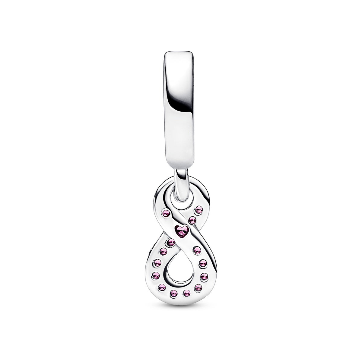 Pandora Silver Pink Pavé Infinity Dangle Charm