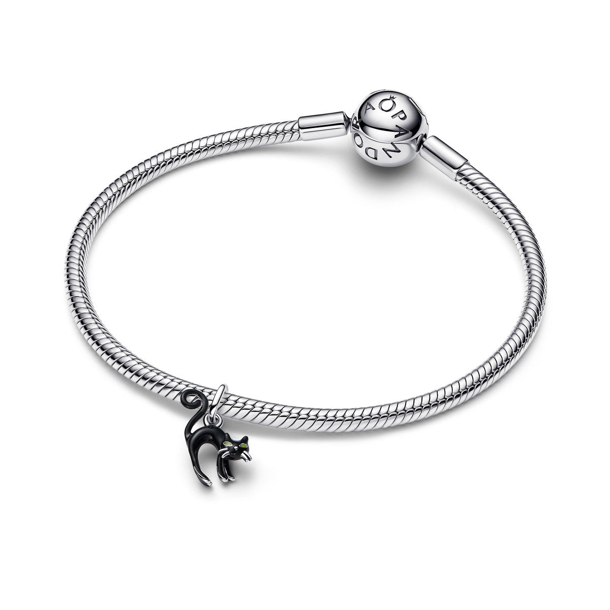 Pandora Silver Black Cat Glow in the Dark Charm