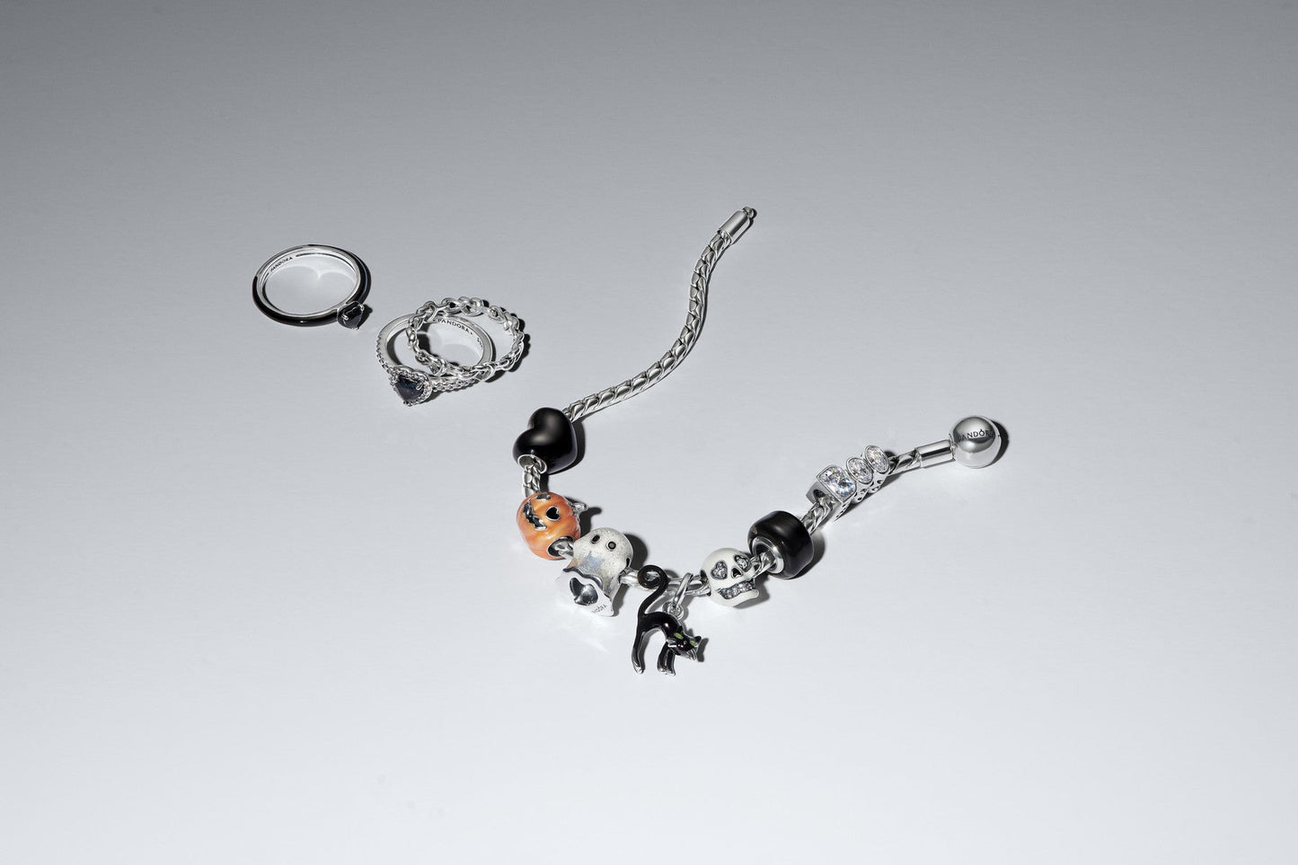Pandora Silver Black Cat Glow in the Dark Charm