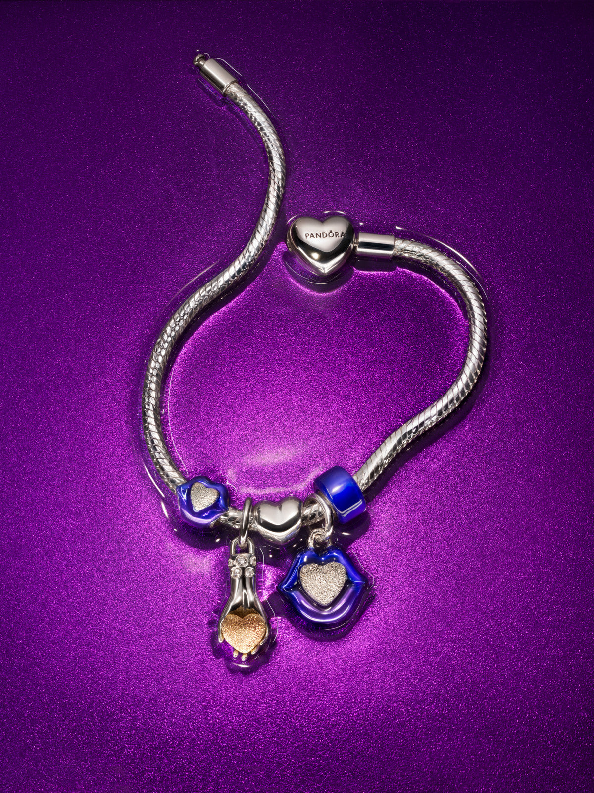 Pandora Silver Deep Blue Murano Glass Mini Charm