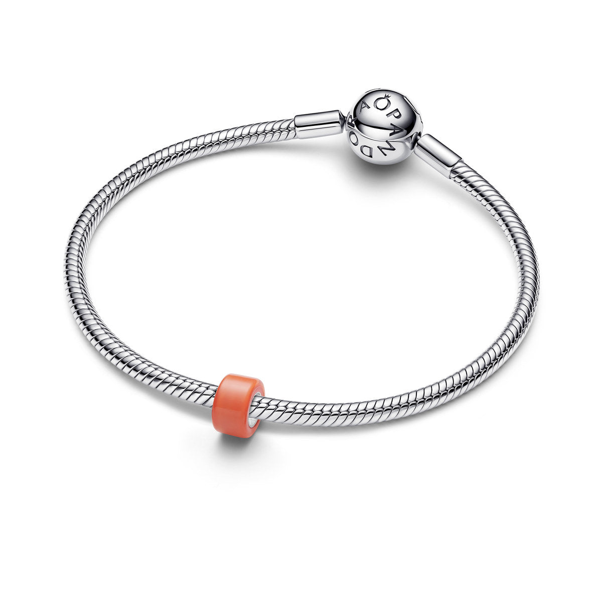 Pandora Silver Rich Orange Murano Glass Mini Charm