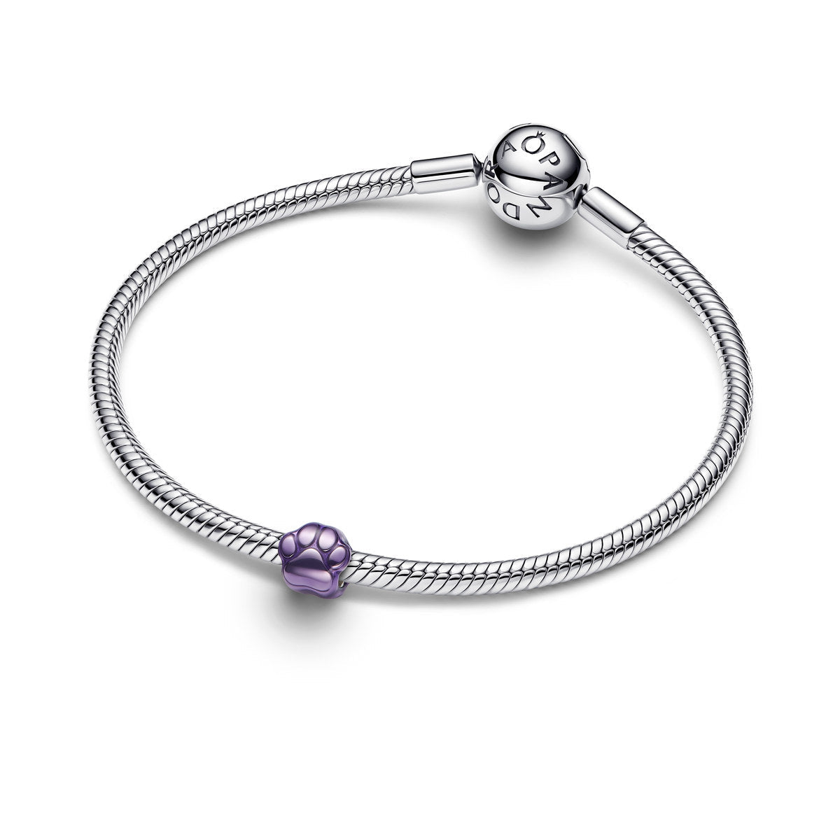 Pandora Silver Purple Paw Mini Charm