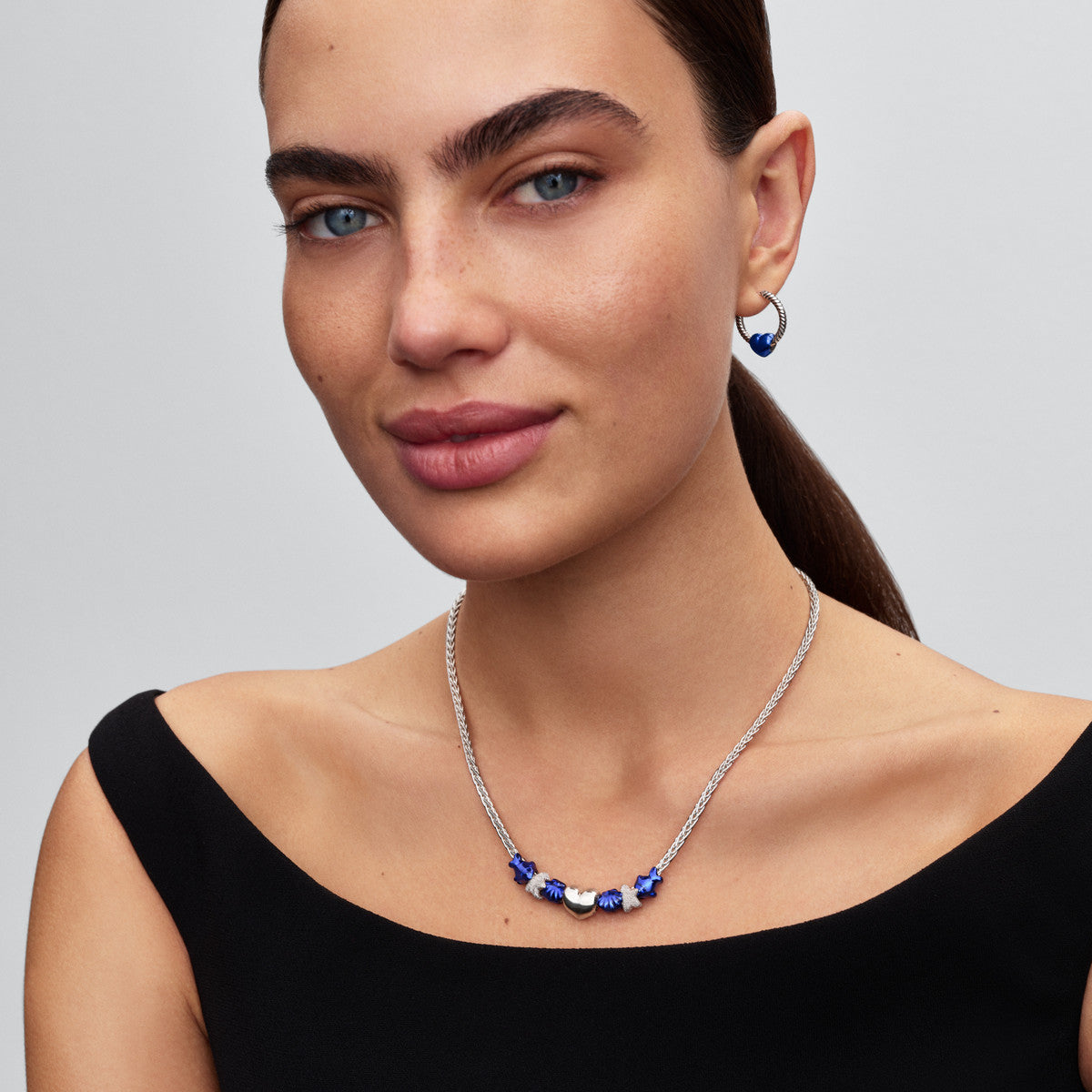 Pandora Silver Deep Blue Heart Mini Charm