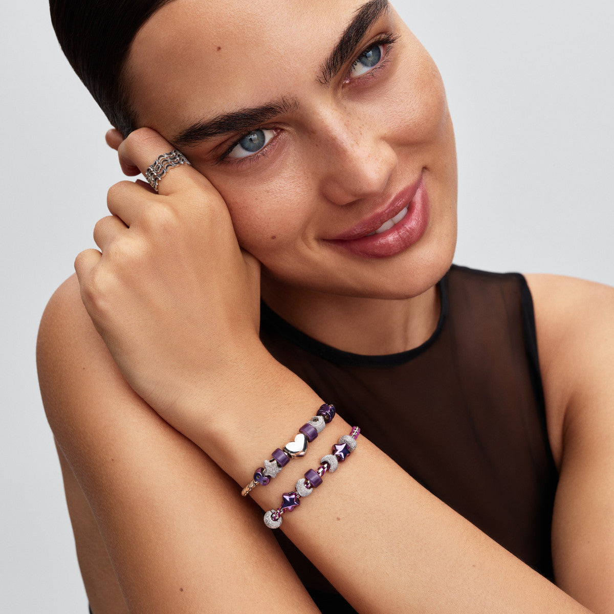 Pandora Silver Purple Star Mini Charm