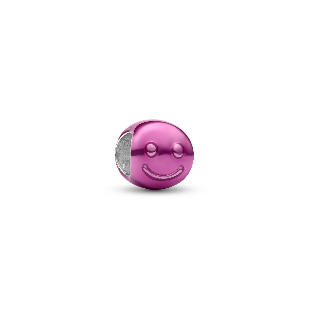 Pandora Silver Pink Happy Face Mini Charm