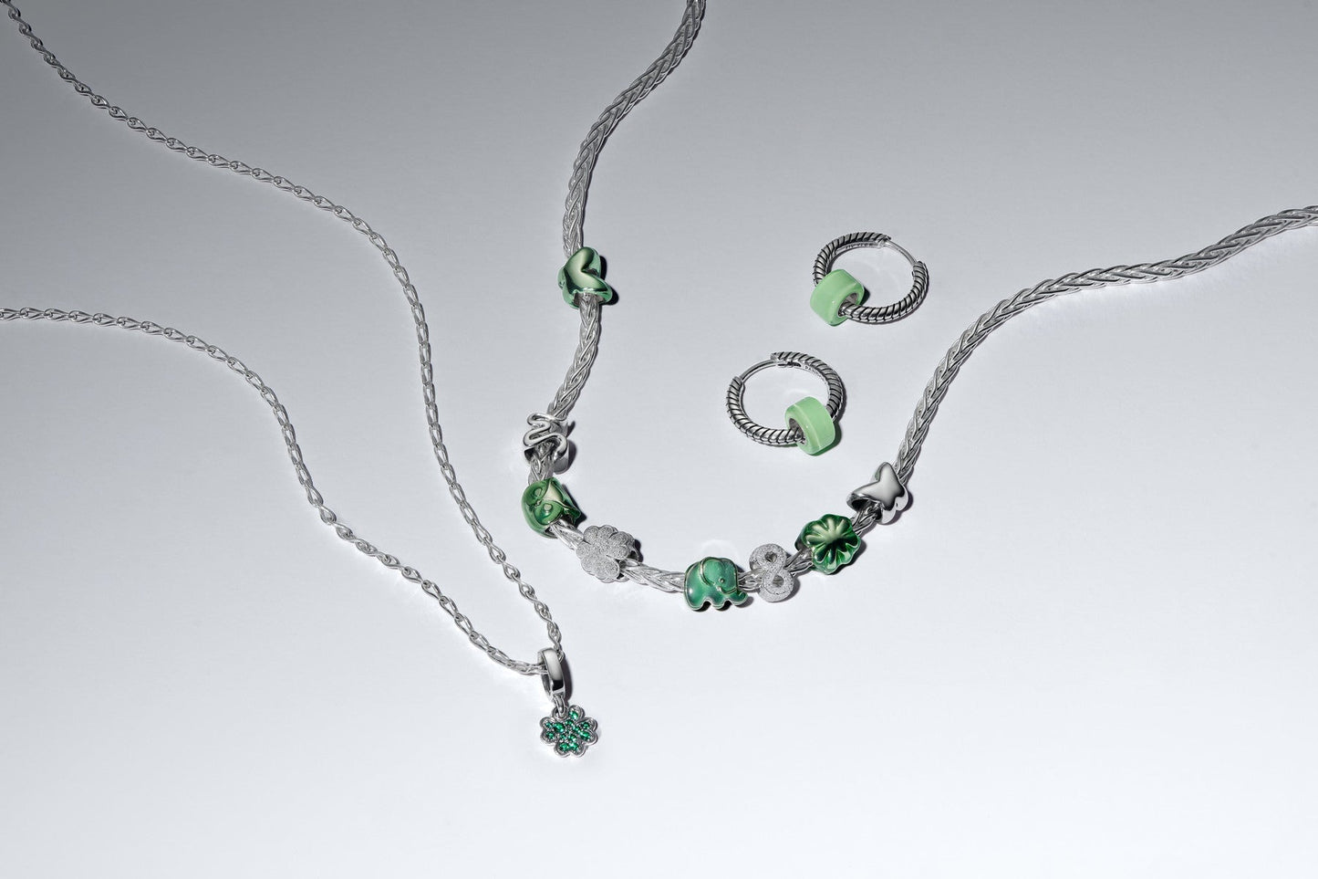 Pandora Silver Green Clover Mini Charm