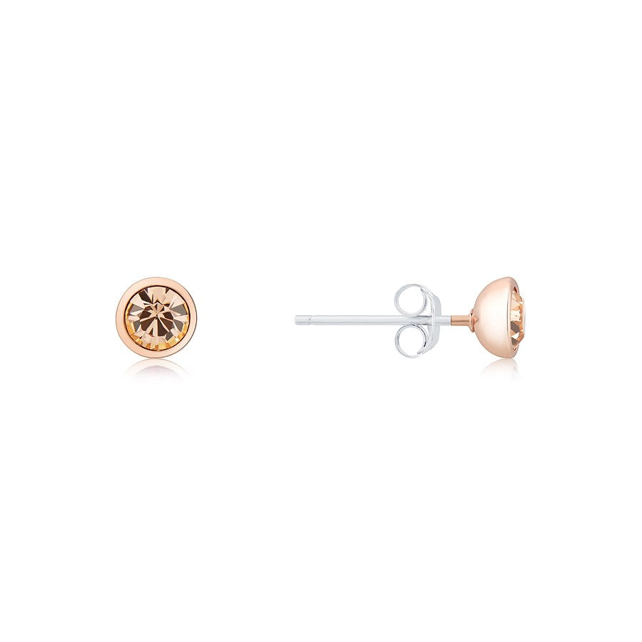 Karma Rose Gold November Stud Earrings