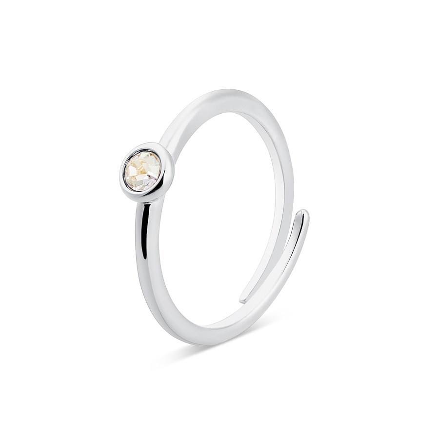 Karma Silver April Adjustable Ring