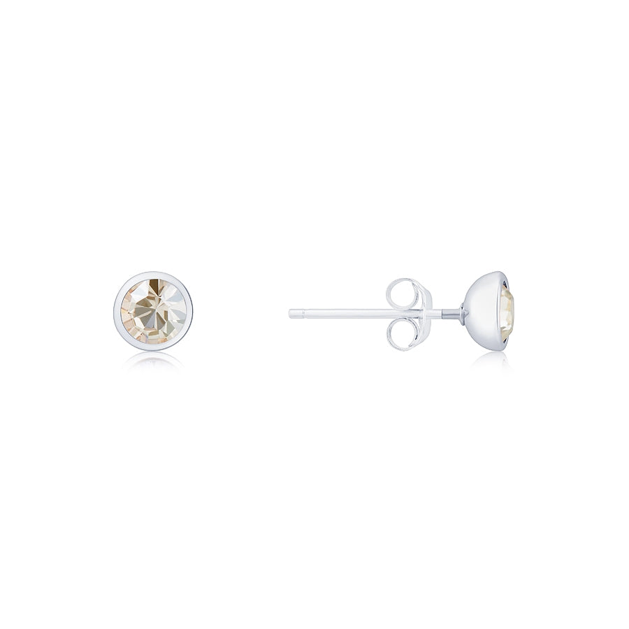 Karma Silver April Stud Earrings