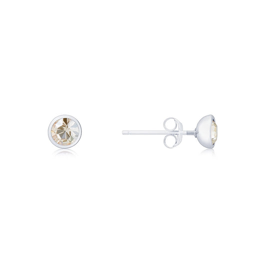 Karma Silver April Stud Earrings