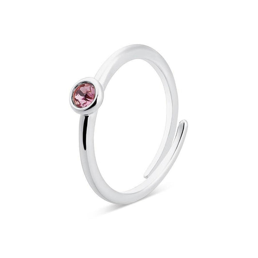Karma Silver February Adjustable Ring